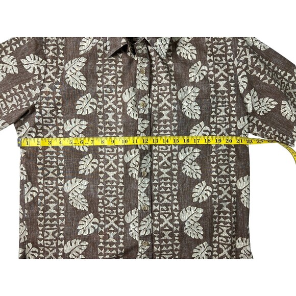 Cooke Street Honolulu Reverse Print Aloha Shirt  Size M  Brown Hawaiian Floral - Picture 3 of 8
